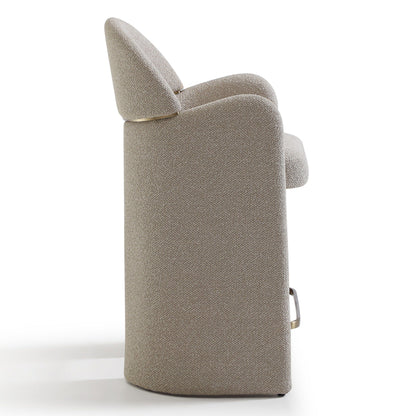 Nouveau Ashley Counter Chair Beige Linen Brushed Brass