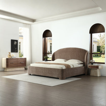 Rory Modern Tan Upholstered Bed