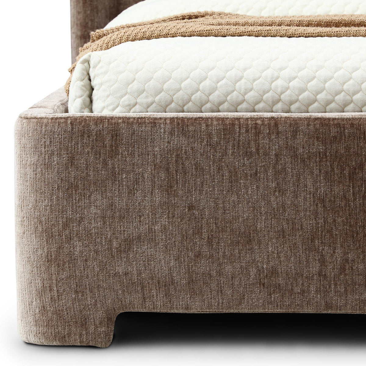 Rory Modern Tan Upholstered Bed