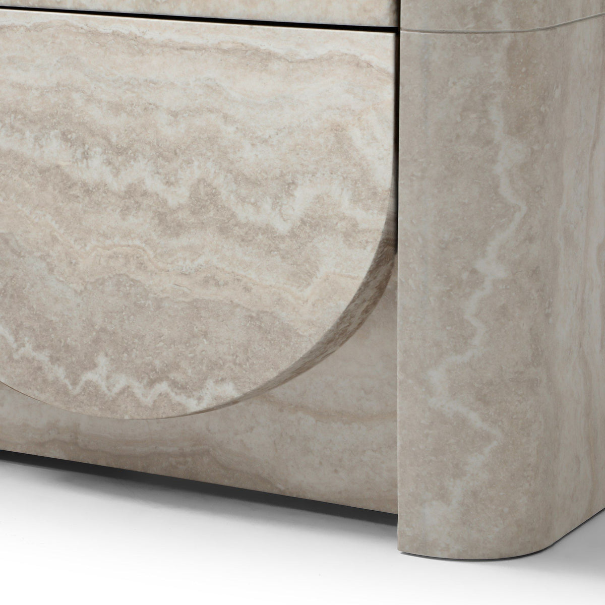 Yasmine Modern Faux Travertine 2-Drawer Nightstand