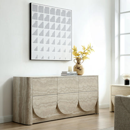 Yasmine Modern Faux Travertine Dresser