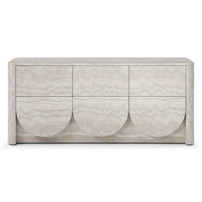 Yasmine Modern Faux Travertine Dresser