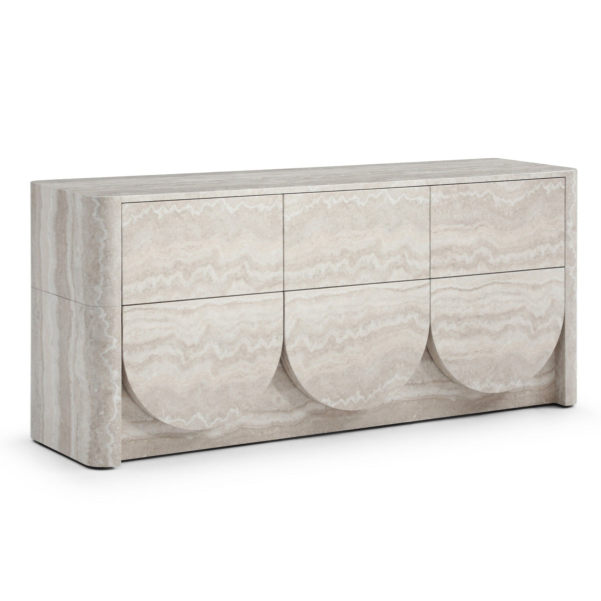 Yasmine Modern Faux Travertine Dresser