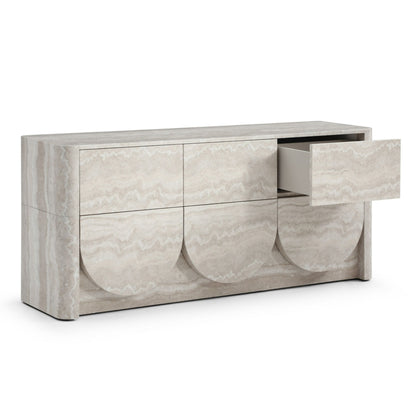 Yasmine Modern Faux Travertine Dresser