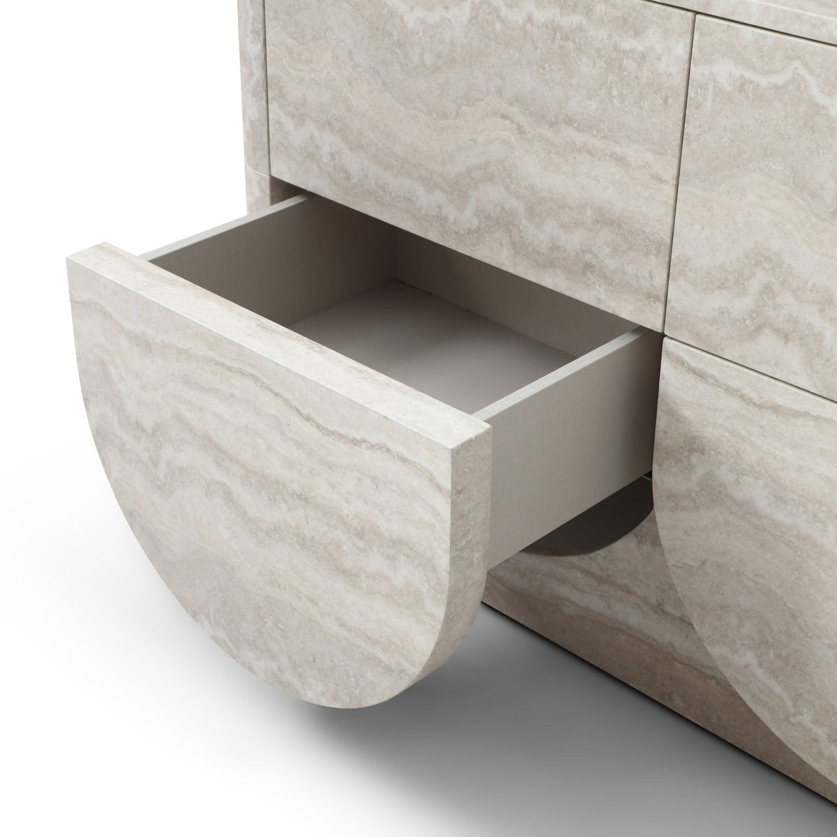 Yasmine Modern Faux Travertine Dresser