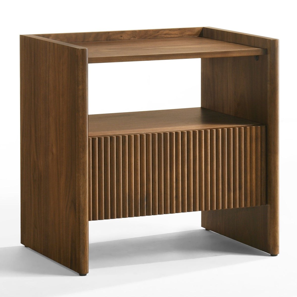 Reveal Beige Fabric and Walnut 4‑Piece Bedroom Set
