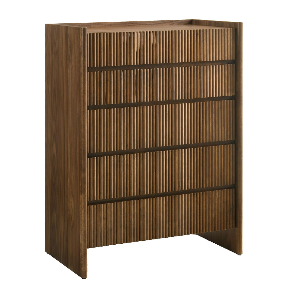 Reveal Modern Walnut 5‑Drawer Chest