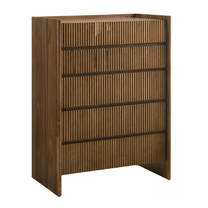 Reveal Modern Walnut 5‑Drawer Chest