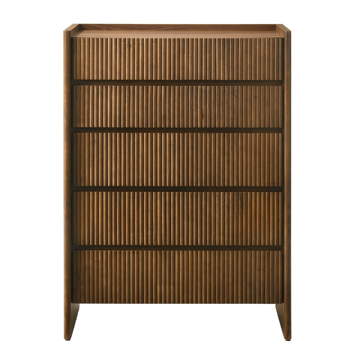 Reveal Modern Walnut 5‑Drawer Chest