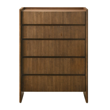 Reveal Modern Walnut 5‑Drawer Chest