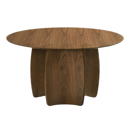 Titus Modern Walnut Round Dining Table