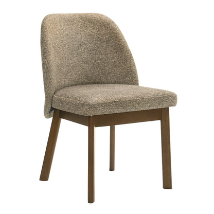 Titus Mid‑Century Modern Dining Chairs Set of 2 Tan Fabric Walnut