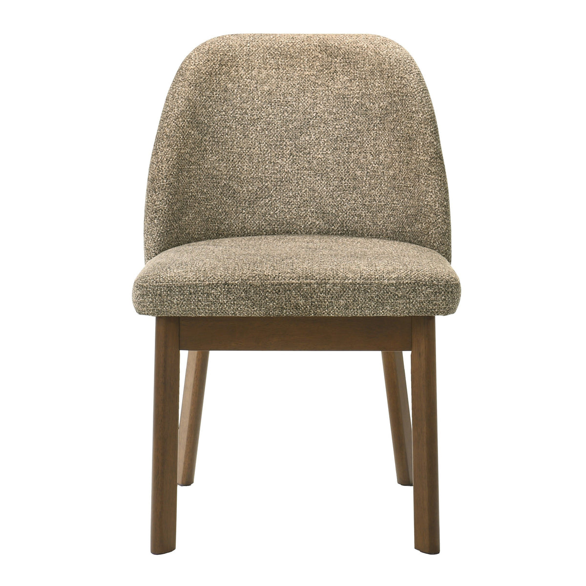 Titus Mid‑Century Modern Dining Chairs Set of 2 Tan Fabric Walnut