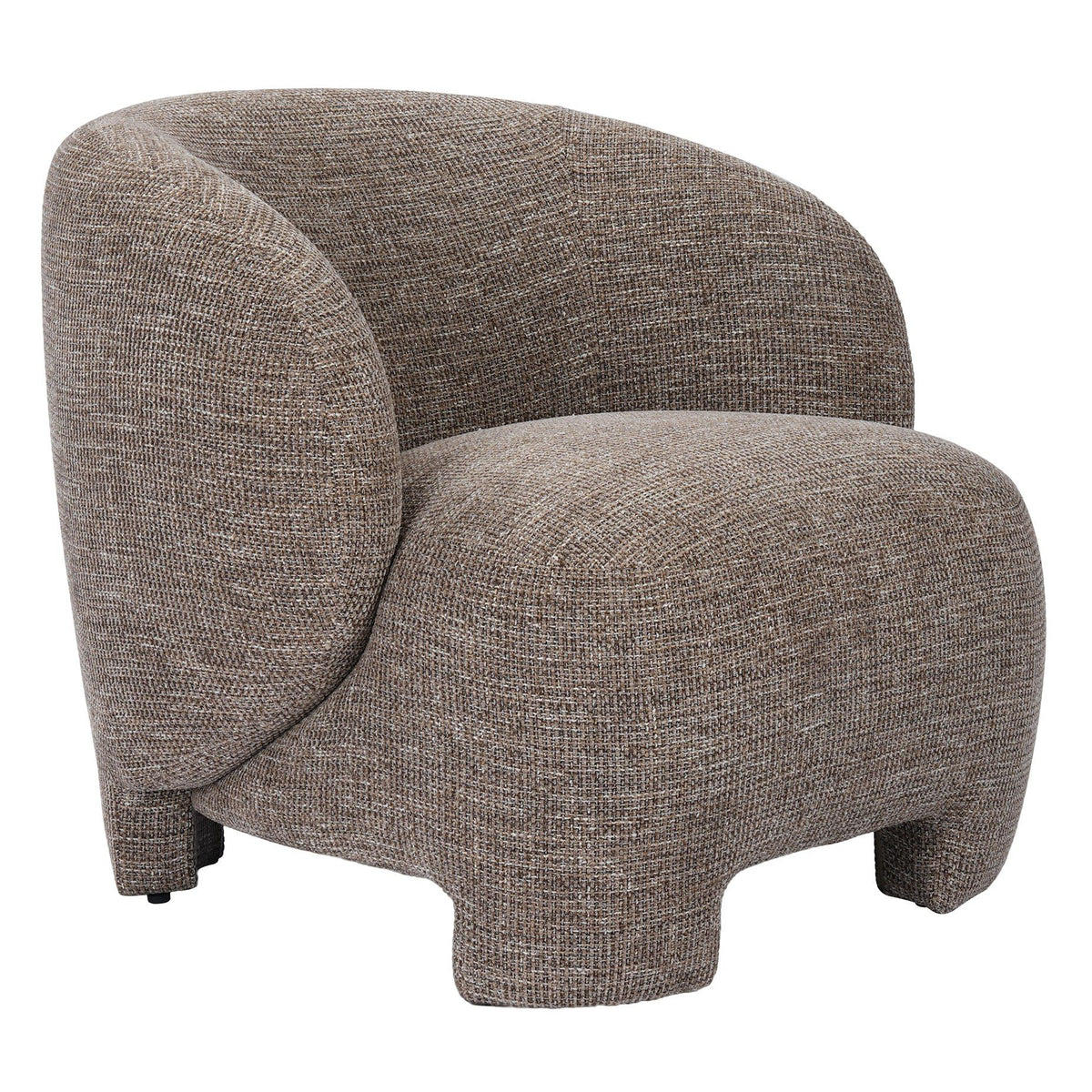 Odi Modern Brown Fabric Accent Lounge Chair