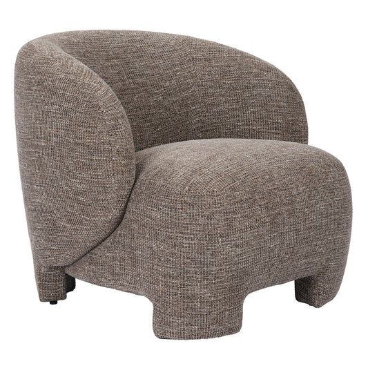 Odi Modern Brown Fabric Accent Lounge Chair