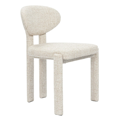 Riyad Modern Cream Fabric Upholstered Dining Chairs - Set of 2