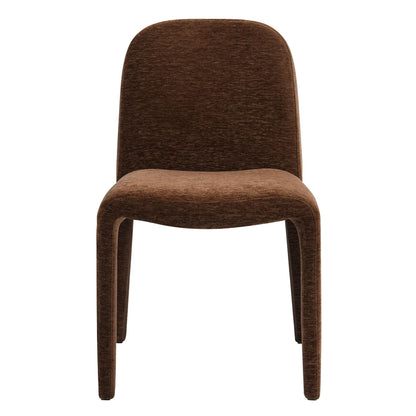 Rustin Modern Reddish Brown Fabric Upholstered Dining Chairs - Set of 2