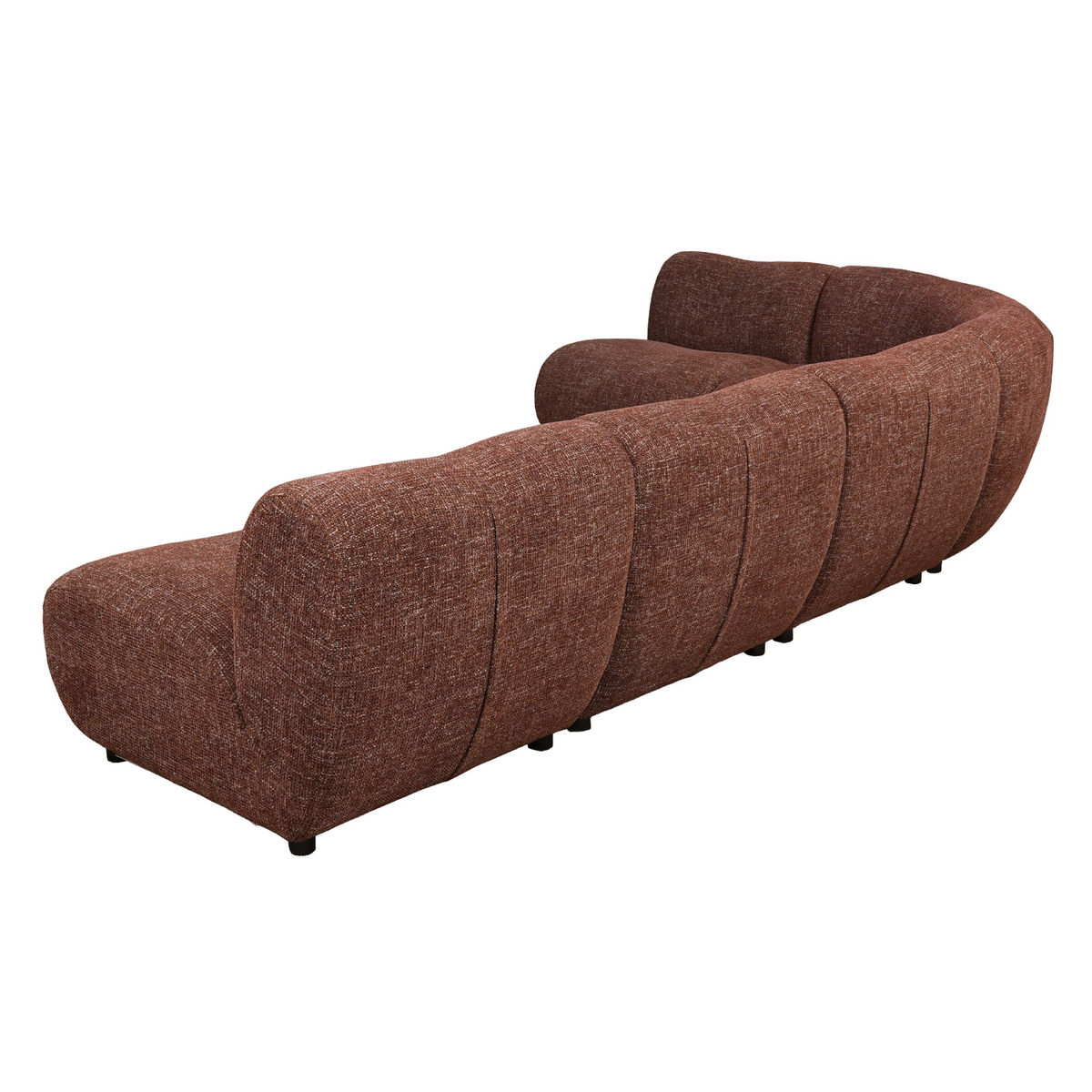 Moz Modern Brick Red Fabric Sectional Sofa