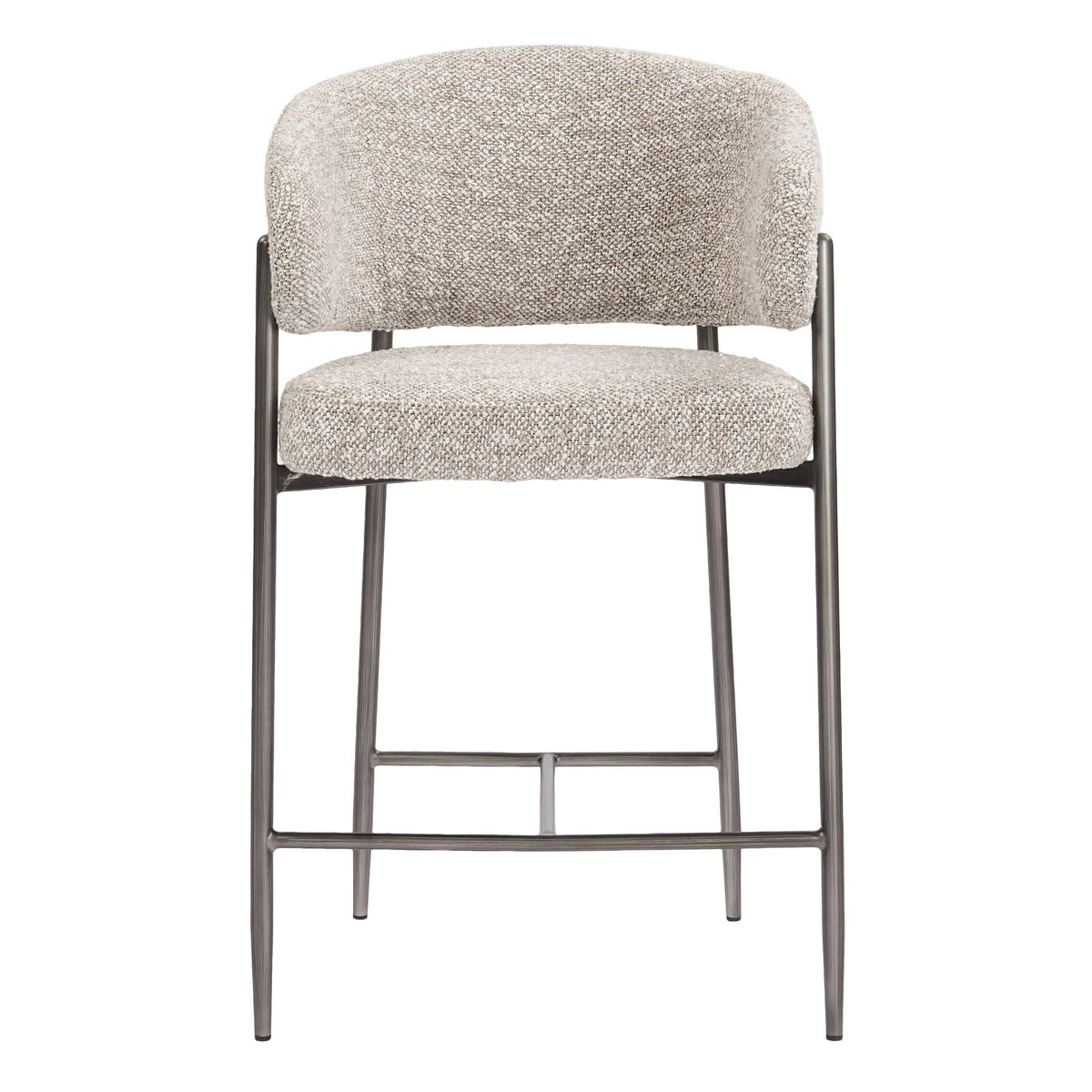 Thomas Modern Grey Fabric Counter Chair with Pewter Legs