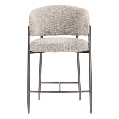 Thomas Modern Grey Fabric Counter Chair with Pewter Legs