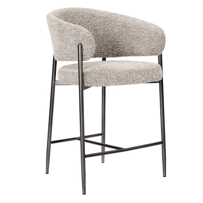 Thomas Modern Grey Fabric Counter Chair with Pewter Legs