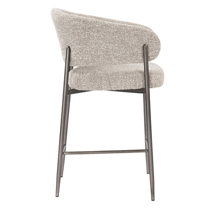 Thomas Modern Grey Fabric Counter Chair with Pewter Legs