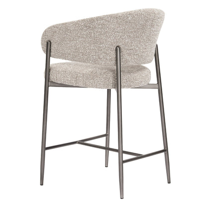 Thomas Modern Grey Fabric Counter Chair with Pewter Legs