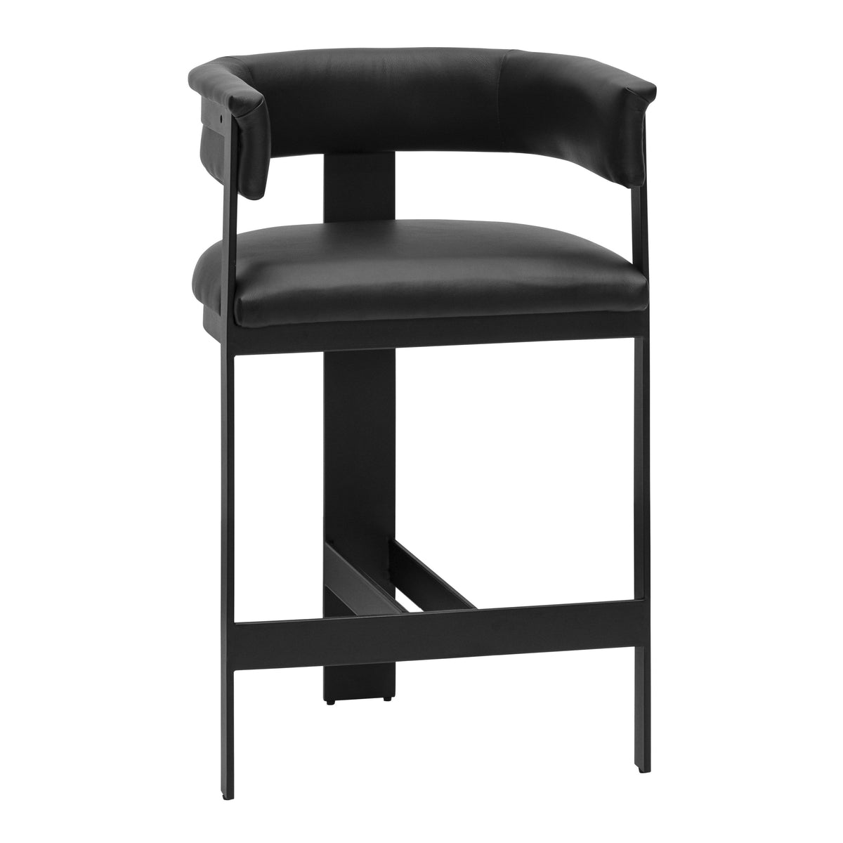 Nouveau Boswell Counter Chair Black Faux Leather Metal