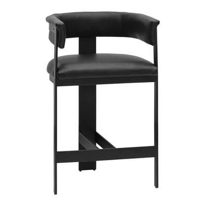 Nouveau Boswell Counter Chair Black Faux Leather Metal