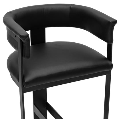 Nouveau Boswell Counter Chair Black Faux Leather Metal