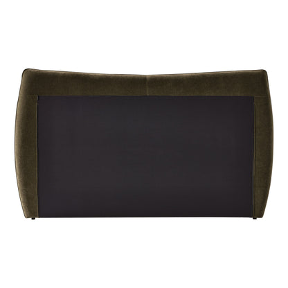Jenkins Modern Dark Olive Green Fully Upholstered Platform Bed