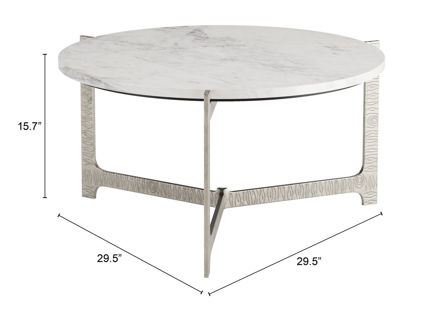 Barmas Coffee Table White & Silver