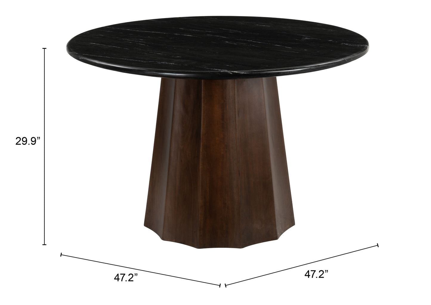 Aipe Dining Table Black & Brown