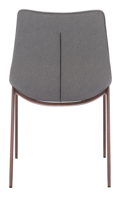 Magnus Dining Chair Set of 2 - Slate Gray & Walnut Modern and Stylish Upholstered Chairs for Elegant Dining Rooms