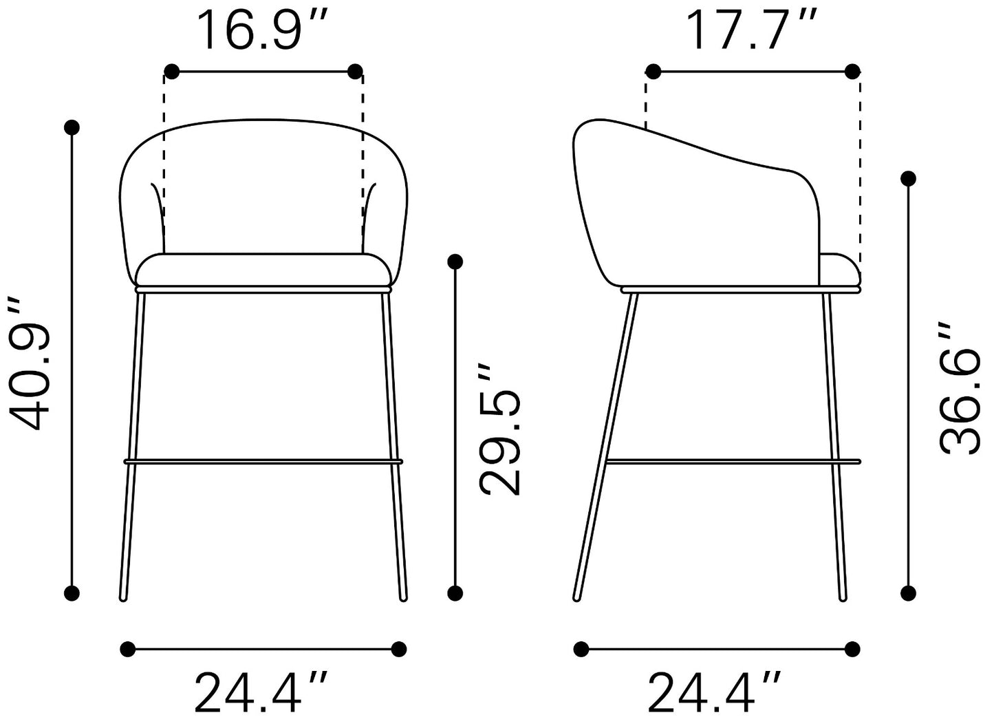 Essen Barstool - Black & Bronze Sleek and Stylish Barstool for Modern Kitchens and Home Bars