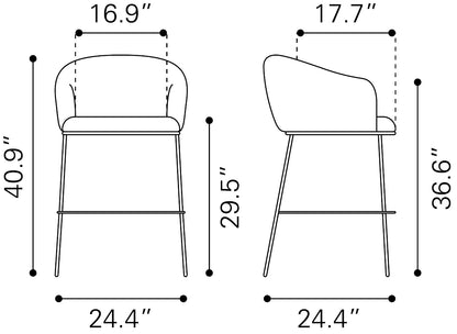 Essen Barstool - Black & Bronze Sleek and Stylish Barstool for Modern Kitchens and Home Bars