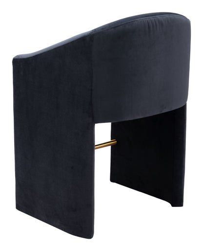 Emas Counter Stool - Midnight Gray Sleek and Stylish Upholstered Stool for Modern Kitchens and Dining Spaces