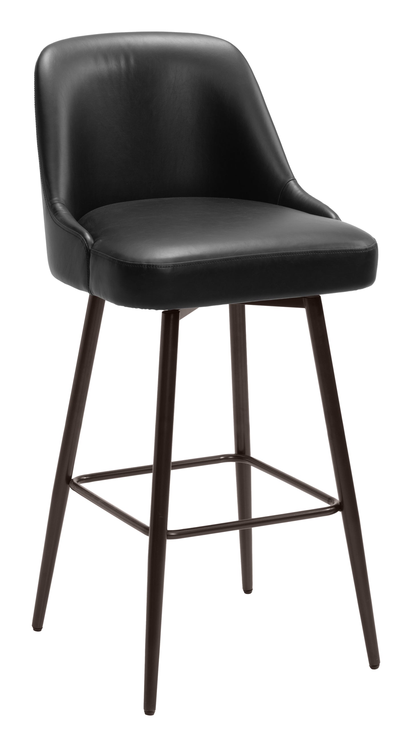 Keppel Swivel Barstool Black & Bronze