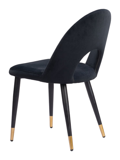 Menlo Dining Chair Set of 2 - Black Stylish and Sleek Upholstered Chairs for Modern Dining Rooms