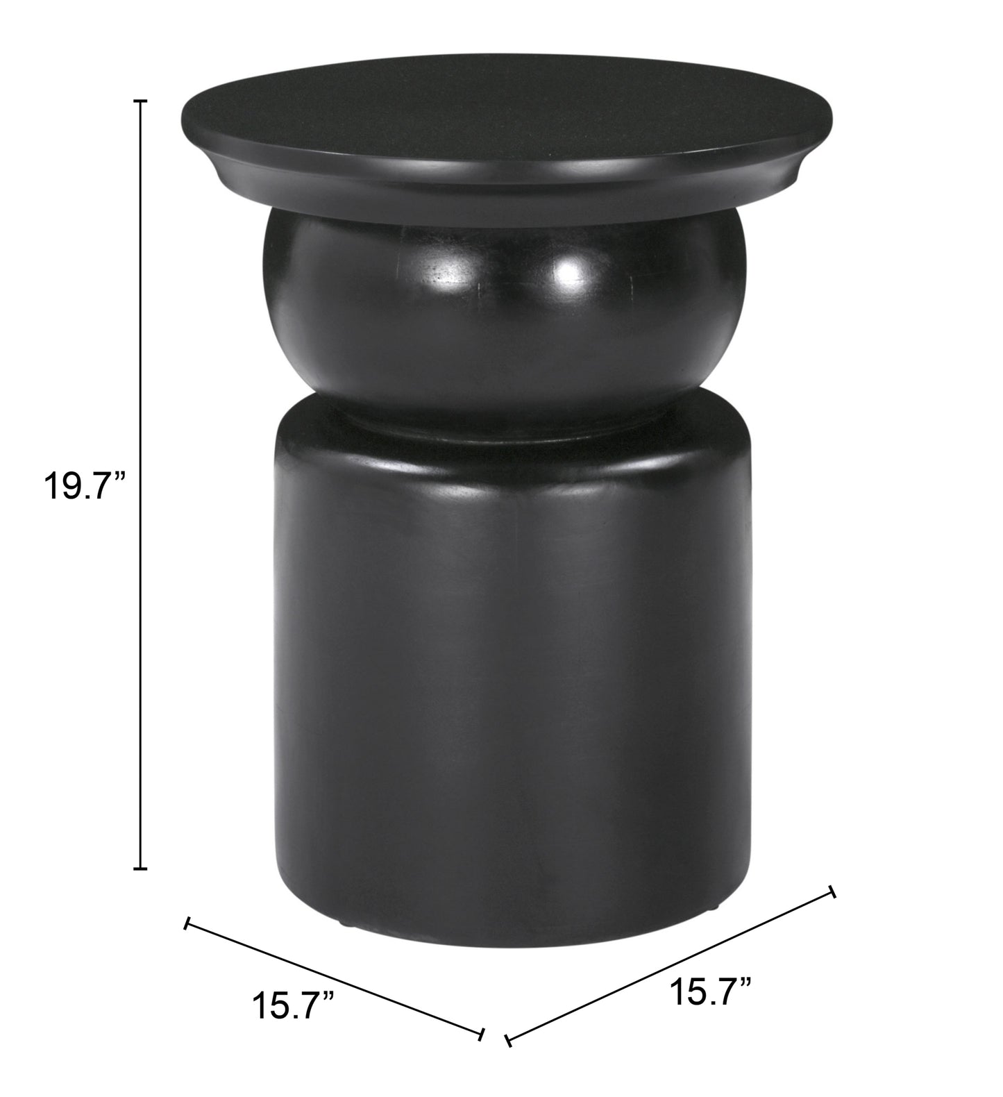 Colombo Side Table - Black Sleek and Stylish Side Table for Modern Living Rooms and Bedrooms