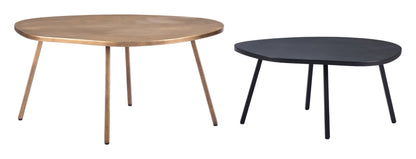 Castelo Coffee Table Set (2-Piece) - Brass & Black Stylish and Sophisticated Coffee Tables for Modern Living Rooms