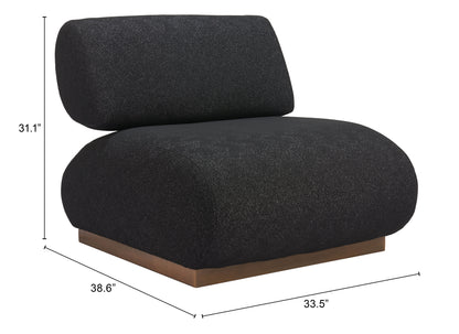 Barsa Accent Chair - Black Sleek and Modern Upholstered Chair for Contemporary Living Spaces