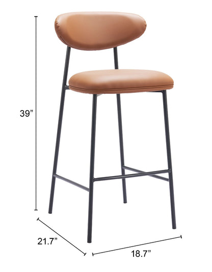 Rorun Barstool (Set of 2) Brown – Stylish and Comfortable Brown Barstools for Modern Kitchens or Bars