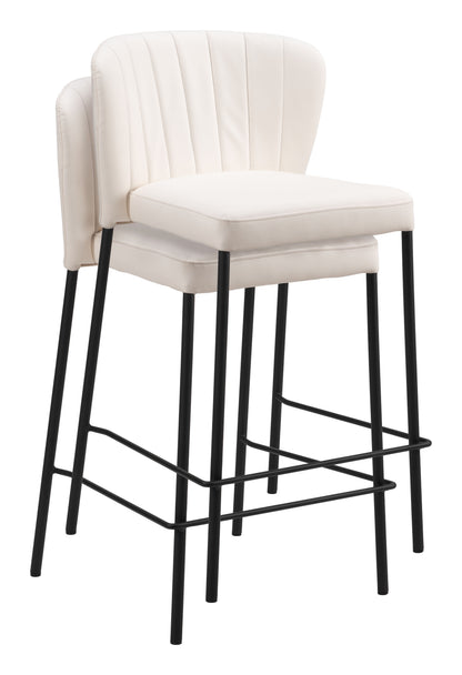 Linz Counter Stool Set of 2 - Elegant Cream Design for Modern Kitchens and Dining Areas