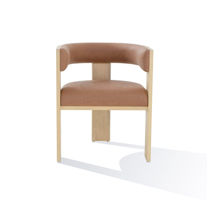 Nova Domus Osaka - Modern Natural Ash + Rust Fabric Dining Chair