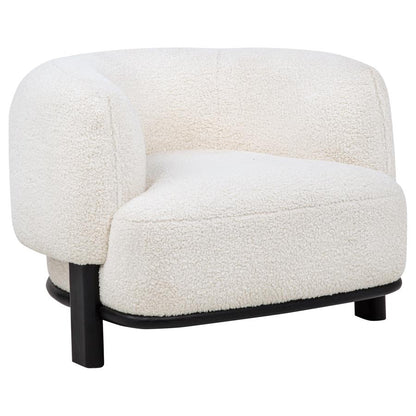 Lawler Ivory Boucle Upholstered Barrel Back Accent Chair
