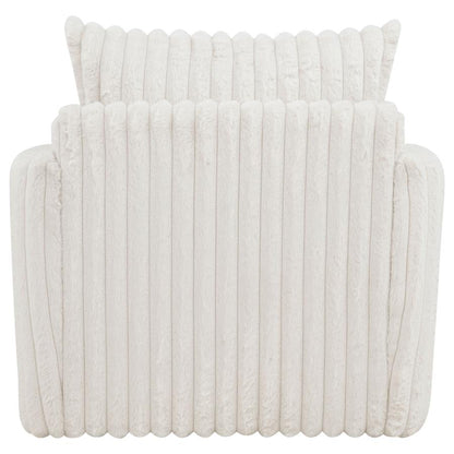 Sarco Ivory Corduroy Upholstered Swivel Accent Arm Chair