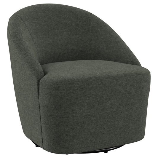Leon Upholstered Barrel Accent Swivel Chair – Hunter Green Fabric for a Stylish and Versatile Look