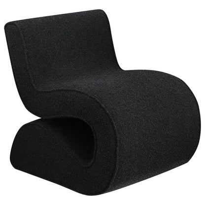 Ronea Boucle Upholstered Armless Curved Chair Charcoal - Stylish and Comfortable Accent Chair for Modern Spaces