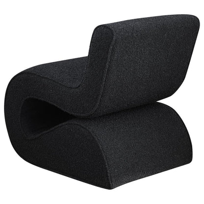 Ronea Boucle Upholstered Armless Curved Chair Charcoal - Stylish and Comfortable Accent Chair for Modern Spaces